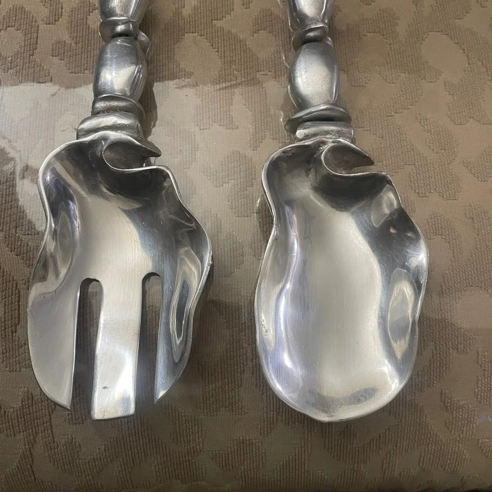 Pier 1 Mariposa Brillante Michael Updike Salad Server Set Fork & Spoon Pebble